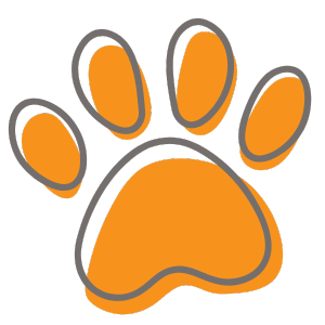 Orange Paw Icon