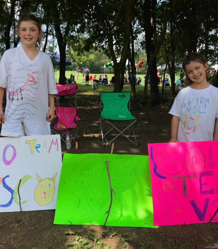 Team VSC's cheerleaders, Alex and Addy Wentzel